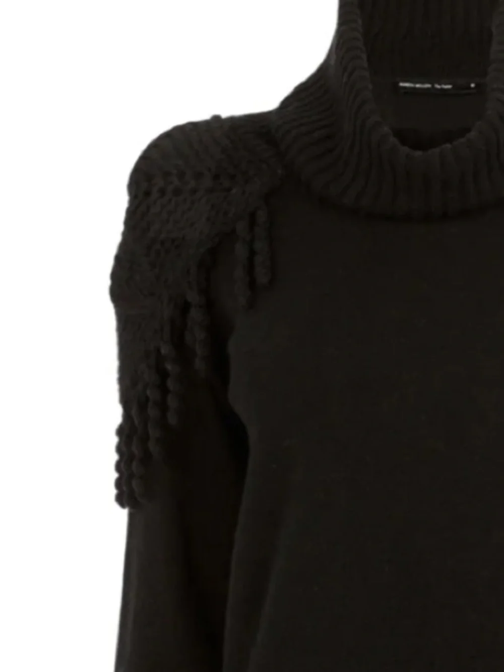 Karen Millen The Allier Turtleneck Sweater with Shoulder Fringe - Picture 3 of 6